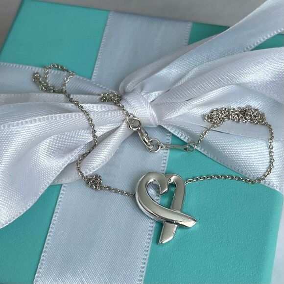 Tiffany & Co Paloma Picasso Loving Heart Pendant Necklace - Silver - 16” - Picture 12 of 14